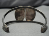Very Rare Vintage Native American Navajo Morenci Turquoise Sterling Silver Bracelet Old-Nativo Arts