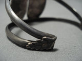 Very Rare Vintage Native American Navajo Morenci Turquoise Sterling Silver Bracelet Old-Nativo Arts