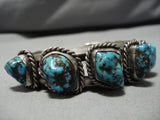 Very Rare Vintage Native American Navajo Persin Turquoise Sterling Silver Bracelet-Nativo Arts