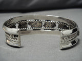 Very Rare! Vintage Native American Navajo Silver Slab Sterling Cuff Bracelet Old-Nativo Arts