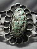 Very Rare Vintage Native American Navajo Triple Spiderweb Turquoise Sterling Silver Bracelet Old-Nativo Arts