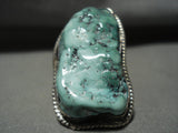 Very Rare Vintage Navajo **apache Turquoise** Native American Jewelry Silver Ring-Nativo Arts