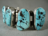 Very Rare Vintage Navajo Blue Moon Turquoise Native American Jewelry Silver Bracelet-Nativo Arts