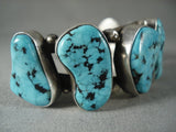 Very Rare Vintage Navajo Blue Moon Turquoise Native American Jewelry Silver Bracelet-Nativo Arts