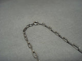 Very Rare Vintage Navajo **blue Thunder Turquoise** Native American Jewelry Silver Necklace Old-Nativo Arts