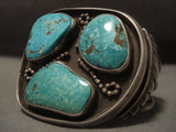 Very Rare Vintage Navajo old Deposit Turquoise Native American Jewelry Silver Bracelet Vtg-Nativo Arts