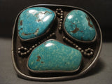 Very Rare Vintage Navajo old Deposit Turquoise Native American Jewelry Silver Bracelet Vtg-Nativo Arts