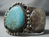 Very Rare Vintage Navajo Red Mountain Turquoise Sterling Native American Jewelry Silver Bracelet Cuff-Nativo Arts