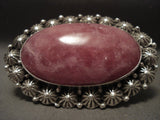 Very Rare Vintage Navajo Rhodochrosite Native American Jewelry Silver Ring-Nativo Arts
