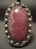 Very Rare Vintage Navajo Rhodochrosite Native American Jewelry Silver Ring-Nativo Arts
