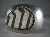 Very Rare Vintage Santo Domingo 'Ancient Pot' Native American Jewelry Silver Bracelet-Nativo Arts