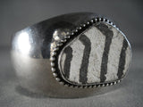 Very Rare Vintage Santo Domingo 'Ancient Pot' Native American Jewelry Silver Bracelet-Nativo Arts