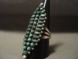Very Rare Vintage Zuni 'Cerrillos Turquoise' Early Native American Jewelry Silver Ring-Nativo Arts