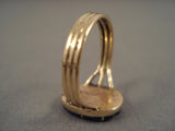 Very Rare Vintage Zuni 'Swirling Lapis' Solid 14k Gold Ring Old-Nativo Arts