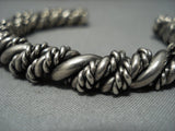 Very Thick Hvy Vintage Navajo Native American Jewelry jewelry Sterling Silver Coiled Bracelet Old-Nativo Arts