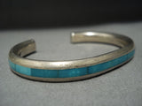 Very Thick!! Vintage Native American Jewelry Navajo Sterling Silver Turquoise Bracelet Old-Nativo Arts