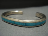 Very Thick!! Vintage Native American Jewelry Navajo Sterling Silver Turquoise Bracelet Old-Nativo Arts