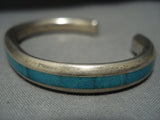 Very Thick!! Vintage Native American Jewelry Navajo Sterling Silver Turquoise Bracelet Old-Nativo Arts