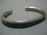 Very Thick!! Vintage Native American Jewelry Navajo Sterling Silver Turquoise Bracelet Old-Nativo Arts