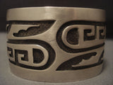 Very Unique Vintage Hopi Native American Jewelry Silver circle Niello Native American Jewelry Silver Bracelet Old Vtg-Nativo Arts