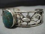 Very Unique!! Vintage Native American Jewelry Navajo Royston Turquoise Sterling Silver Cuff Bracelet Old-Nativo Arts