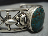Very Unique!! Vintage Native American Jewelry Navajo Royston Turquoise Sterling Silver Cuff Bracelet Old-Nativo Arts