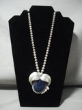 Very Unique Vintage Navajo Domed Lapis Native American Jewelry Silver Leaf Native American Jewelry Silver Necklace Old-Nativo Arts