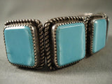 Very Unique Vintage Zuni Squared Turquoise Bracelet-Nativo Arts