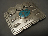 Very Unusual Vintage Navajo 1940's Repoussed Native American Jewelry Silver Buckle-Nativo Arts
