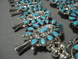 Victor Moses Begay Native American Jewelry Navajo Sterling Silver Turquoise Squash Blossom Necklace-Nativo Arts