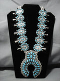 Victor Moses Begay Native American Jewelry Navajo Sterling Silver Turquoise Squash Blossom Necklace-Nativo Arts