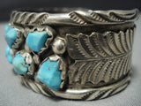 Vintage Native American Jewelry Navajo Bracelet Sterling Silver Turquoise Bracelet Cuff Old-Nativo Arts