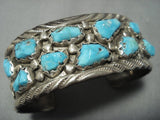 Vintage Native American Jewelry Navajo Bracelet Sterling Silver Turquoise Bracelet Cuff Old-Nativo Arts