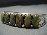 Vintage Native American Jewelry Navajo Green Turquoise Sterling Silver Bracelet-Nativo Arts