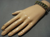 Vintage Native American Jewelry Navajo Green Turquoise Sterling Silver Bracelet-Nativo Arts