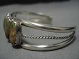 Vintage Native American Jewelry Navajo Green Turquoise Sterling Silver Bracelet-Nativo Arts