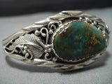 Vintage Native American Jewelry Navajo Gtreen Turquoise Sterling Silver Bracelet-Nativo Arts
