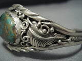 Vintage Native American Jewelry Navajo Gtreen Turquoise Sterling Silver Bracelet-Nativo Arts