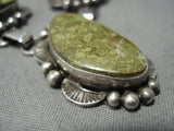 Vintage Native American Jewelry Navajo Orvil Jack Turquoise Sterling Silver Necklace Old-Nativo Arts