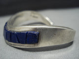 Vintage Native American Jewelry Navajo Raised Inlay Turquoise Sterling Silver Tommy Jackson Bracelet-Nativo Arts