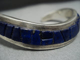 Vintage Native American Jewelry Navajo Raised Inlay Turquoise Sterling Silver Tommy Jackson Bracelet-Nativo Arts