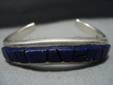 Vintage Native American Jewelry Navajo Raised Inlay Turquoise Sterling Silver Tommy Jackson Bracelet-Nativo Arts