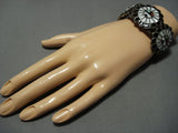 Vintage Native American Jewelry Zuni Bracelet Sterling Silver Turquoise Bracelet Cuff-Nativo Arts