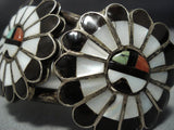 Vintage Native American Jewelry Zuni Bracelet Sterling Silver Turquoise Bracelet Cuff-Nativo Arts
