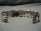 Vintage Native American Navajo Squared Royston Turquoise Sterling Silver Bracelet Old-Nativo Arts