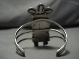 Vintage Native American Navajo Sterlling Silver Turquoise Kachina Bracelet Old-Nativo Arts