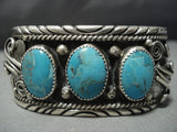 Vintage Navajo Domed Turquoise Sterling Silver Cuff Native American Jewelry Bracelet-Nativo Arts