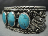 Vintage Navajo Domed Turquoise Sterling Silver Cuff Native American Jewelry Bracelet-Nativo Arts
