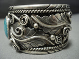 Vintage Navajo Domed Turquoise Sterling Silver Cuff Native American Jewelry Bracelet-Nativo Arts