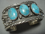 Vintage Navajo Domed Turquoise Sterling Silver Cuff Native American Jewelry Bracelet-Nativo Arts
